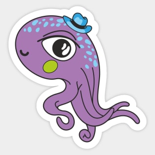 Purple Octopus Sticker